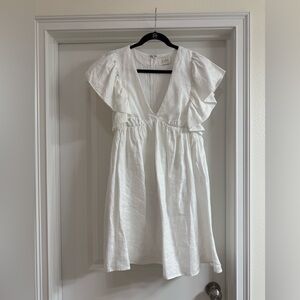 DISSH White Ruffle Sleeve Kids Dress